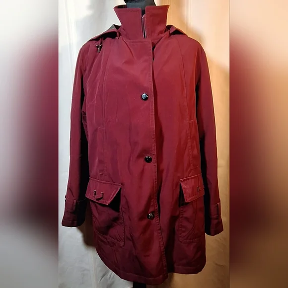 GALLERY Hooded Burgundy Jacket - Picture 2 of 13